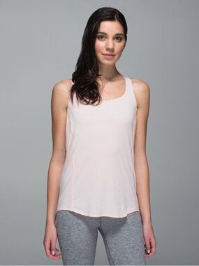 FINAL PRICE Lululemon Pink Striped Crisscross Back Tank Top - Women